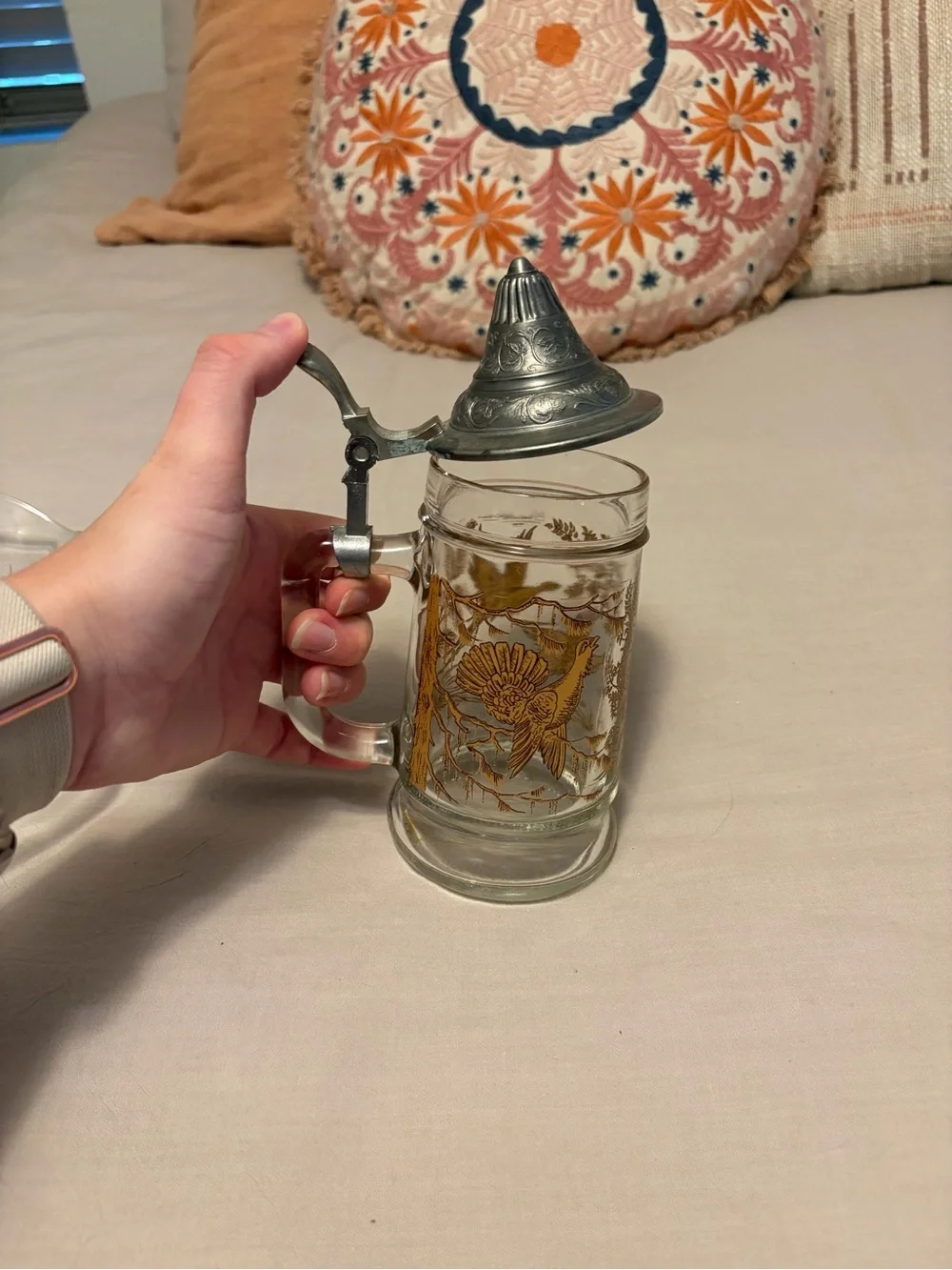 Vintage BMF glass beer stein from Germany